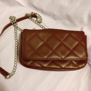 Forever 21 Quilted Maroon Chain Shoulder Bag